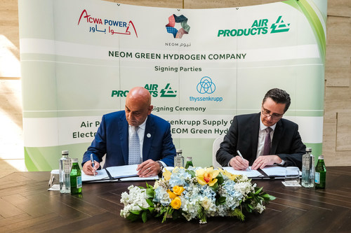 One of the Largest Green Hydrogen Projects in the World: thyssenkrupp Signs Contract to Install Over 2GW Electrolysis Plant for Air Products in NEOM