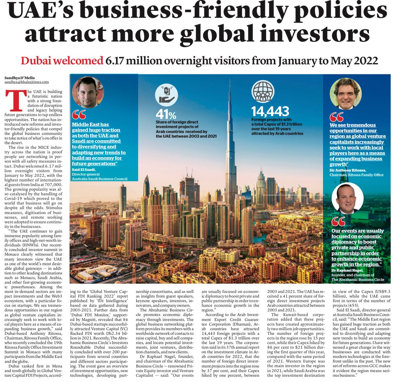 UAE’s business-friendly policies attract more global investors