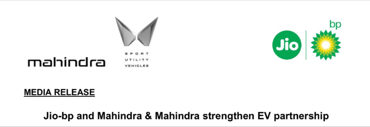 Reliance Jio-bp to set up charging stations for Mahindra e-SUVs in 16 cities, enable smooth EV travel : US Pioneer Global VC DubaiHQ Riyadh UAE Norway & Swiss Our Mind