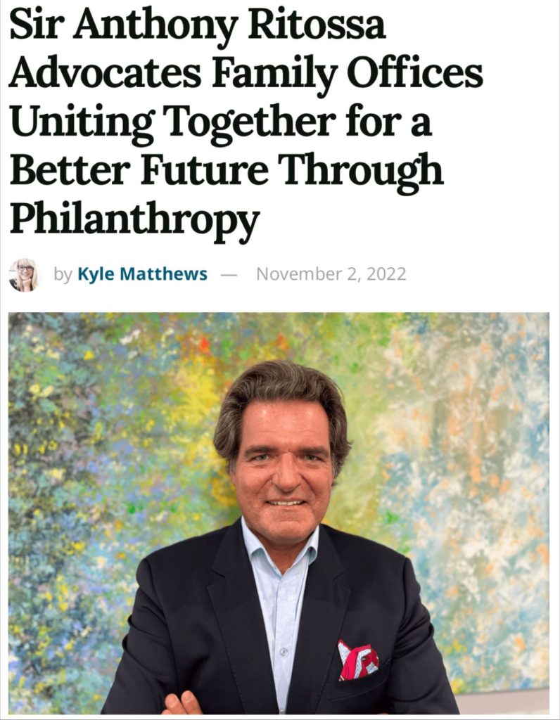 Sir Anthony Ritossa, an impact investor and philanthropist who is the ...