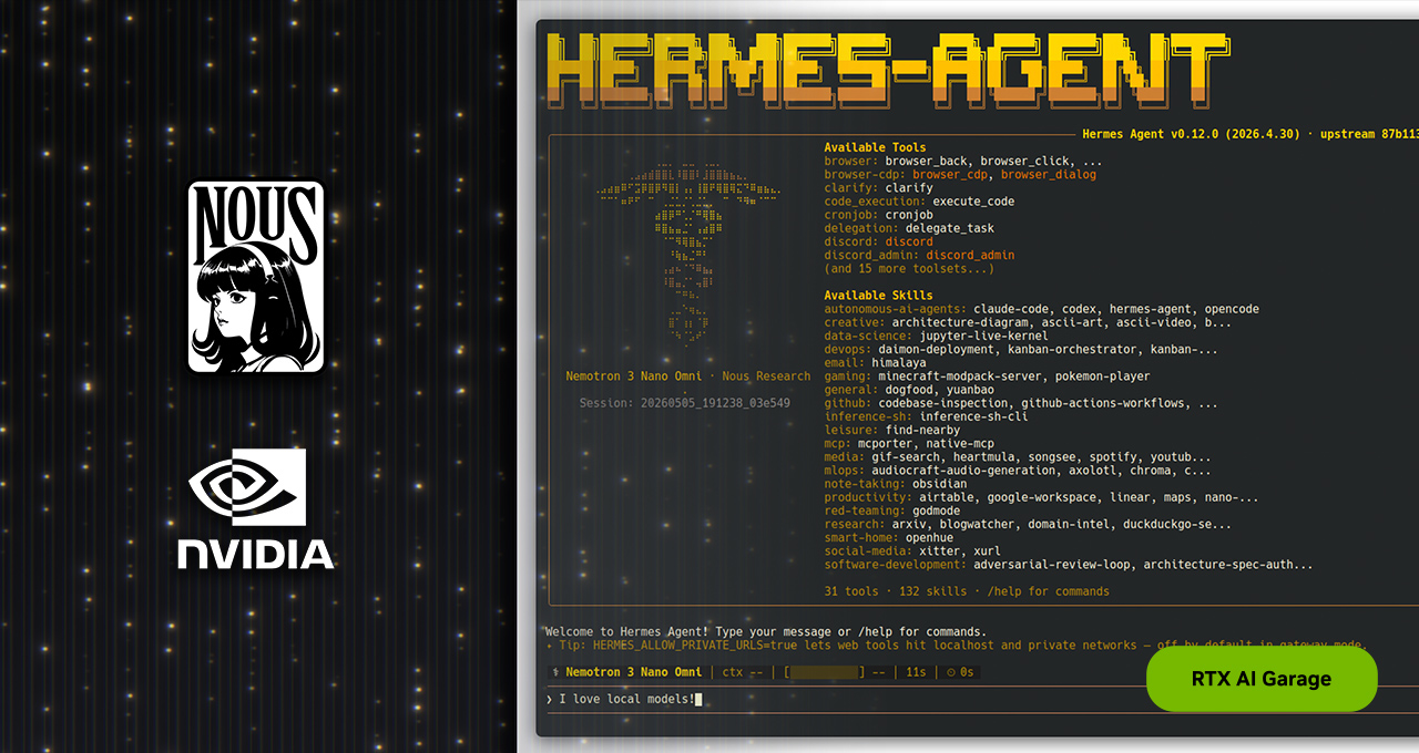 NVIDIA Hermes Unlocks Self-Improving AI Agents, Powered by NVIDIA RTX PCs and DGX Spark : US Pioneer Global VC DIFCHQ SFO NYC Singapore – Riyadh Swiss Our Mind